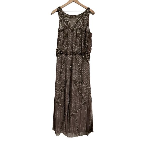 Aidan Mattox Dresses & Skirts - Aidan Mattox Beaded Evening Gown Chocolate Brown Size 14
